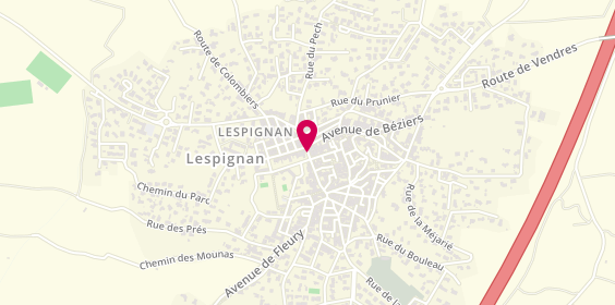 Plan de Taxi La Lespignanaise, 14 Place Bascule, 34710 Lespignan