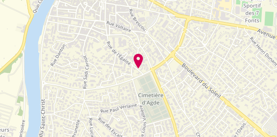 Plan de Agence Vias Taxi, 39 Rue de l'Egalité, 34300 Agde