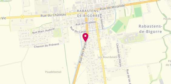 Plan de Ambulances et Taxis Mathieu, 45 Rue Pyrénées, 65140 Rabastens-de-Bigorre