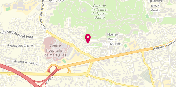 Plan de Taxi Selles Rene, Notre Dame des Marins Bat la Goelette, Boulevard des Capucins, 13117 Martigues