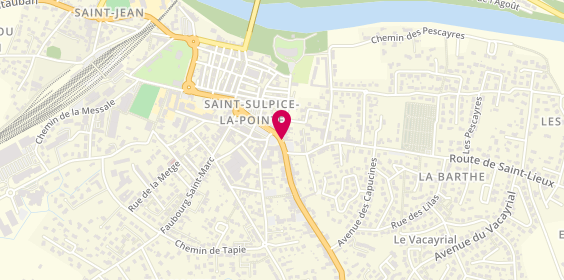 Plan de St Sulpice Taxis, 5 Place Grand Rond, 81370 Saint-Sulpice-la-Pointe