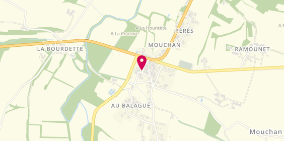 Plan de Taxi Gers Armagnac, Taxi de Castelnau d'Auzan au Village, 32330 Mouchan