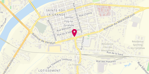 Plan de Taxis Foyens, 2 Place la Halle, 33220 Sainte-Foy-la-Grande