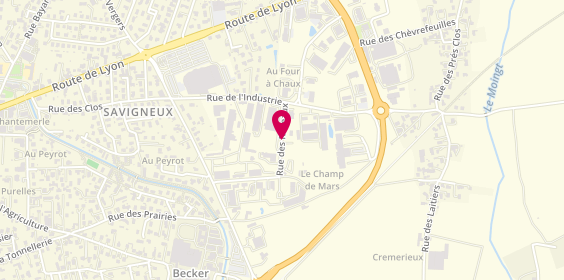 Plan de Centre Ambulancier Montbrisonnais, Z.I du Champ de Mars, Rue des Roseaux, 42600 Savigneux
