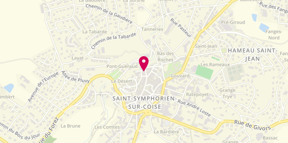 Plan de SARL taxi ambulance Les Hauts du Lyonnais, 14 Place du Marché, 69590 Saint-Symphorien-sur-Coise
