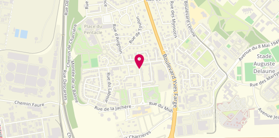 Plan de Taxi De Place Ville D'Oullins, 7 Rue Jachère, 69190 Saint-Fons