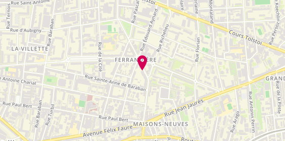Plan de Les Taxis Gare Lyon Part Dieu, 58 Avenue Marc Sangnier, 69100 Villeurbanne