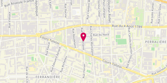 Plan de Lambert Jean-Yves, Taxi de Pusignan 79 Rue Paul Verlaine, 69100 Villeurbanne