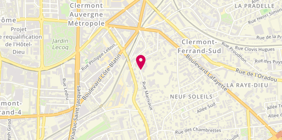 Plan de ADV Taxi, 21 Rue Marivaux, 63000 Clermont-Ferrand