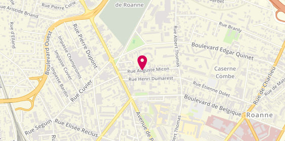 Plan de Allo Taxis Roanne, 44 Rue Auguste Micon, 42300 Roanne