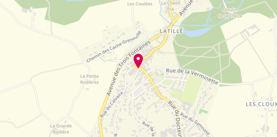 Plan de Latillé Vouillé Taxis, 2 Rue Frugerie, 86190 Latillé
