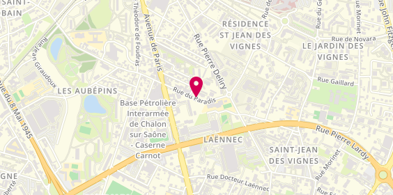 Plan de Taxi Gaillard, 28 A Rue Paradis, 71100 Chalon-sur-Saône
