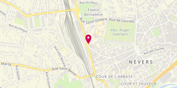 Plan de Radio-Taxis de Nevers, Station Gare Rue Charleville, 58000 Nevers