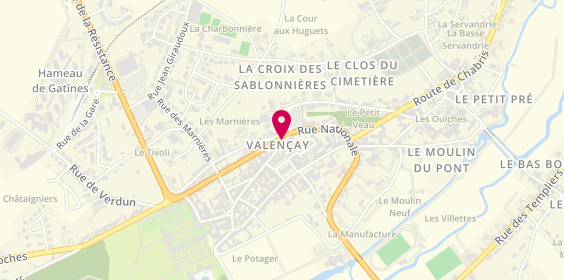 Plan de Taxi Métivier, 57 Rue Nationale, 36600 Valençay
