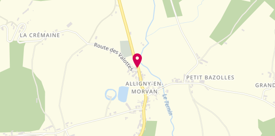 Plan de Taxi Christelle Guiniot-Delaroux, Le Bourg, 58230 Alligny-en-Morvan