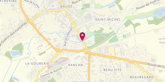 Plan de Baugé-Noyant Ambulances Taxis, 7 Avenue Jeanne d'Arc, 49150 Baugé-en-Anjou