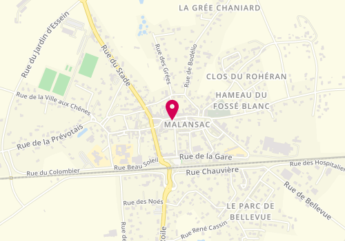 Plan de Ollivier Ambulances, Rue Croix d'Allain, 56220 Malansac