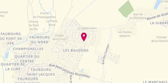 Plan de Les Ambulances Hurié, 26 Rue Baudons, 89350 Champignelles