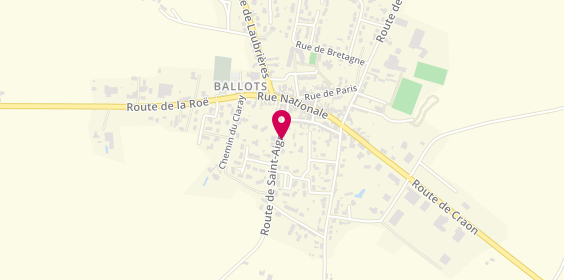 Plan de Taxis Gaigner, 12 Route St Aignan, 53350 Ballots