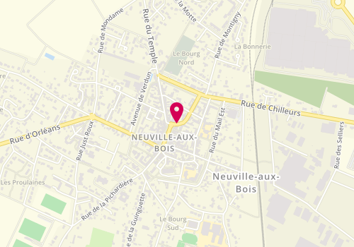 Plan de Taxis Neuvillois, 1 Rue Martin Duplessis, 45170 Neuville-aux-Bois
