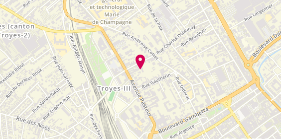 Plan de Aube 10 Taxis, 68 Avenue Pasteur, 10000 Troyes