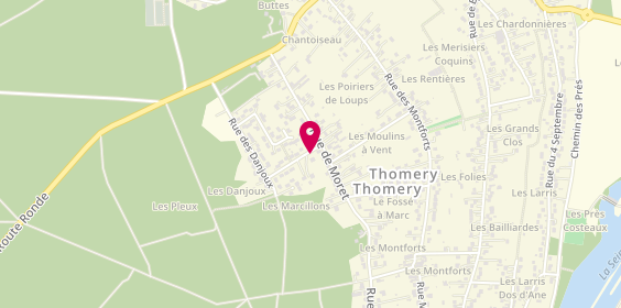 Plan de Antoine Taxi, 6 Rue des Marcillons, 77810 Thomery