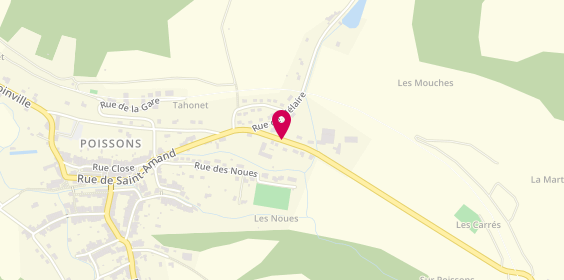 Plan de Taxi Den's, 10 Route Noncourt, 52230 Poissons