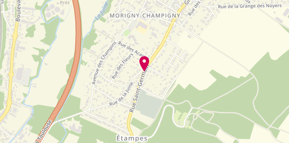 Plan de Taxi Etampes, 31 Rue St Germain, 91150 Morigny-Champigny