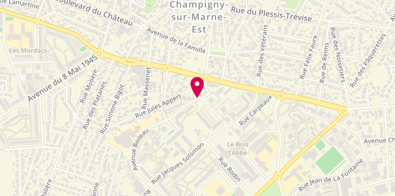 Plan de Association Artisans Taxi, 1 Avenue Boileau, 94500 Champigny-sur-Marne