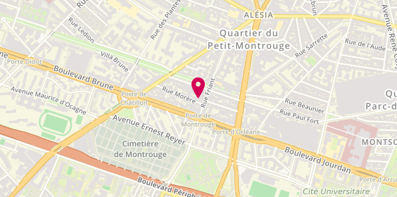 Plan de Motocab, 4 Rue Morère, 75014 Paris