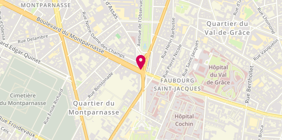 Plan de Borne de taxi Métro Port Royal, 20 Avenue Observatoire, 75006 Paris