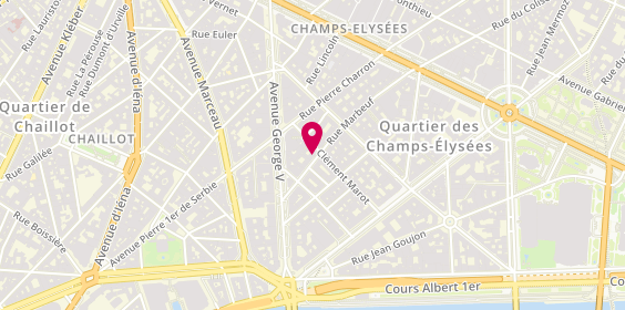 Plan de CCMTP Centrale de Coordination des Motos Taxis Parisiens, 11 Rue Marbeuf, 75008 Paris