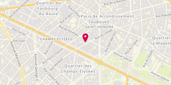 Plan de MotoCityTaxi, 17 Rue du Colisée, 75008 Paris