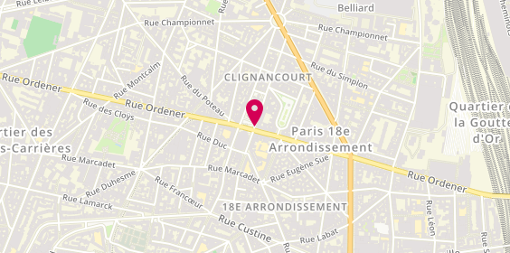 Plan de Borne de taxi Place Jules Joffrin, 80 Rue Ordener, 75018 Paris