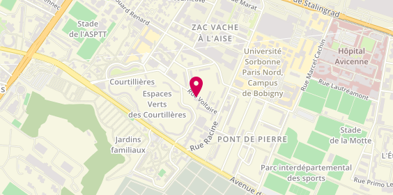 Plan de Pierrot Taxi, 13 Rue Voltaire, 93000 Bobigny
