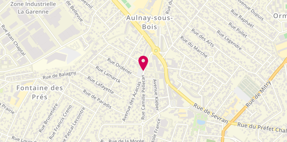 Plan de Appel Taxi d'Aulnay, 72 Rue Camille Pelletan, 93600 Aulnay-sous-Bois