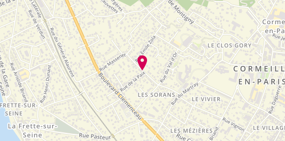 Plan de Abeille Taxi La Frette sur Seine, 29 Rue Paul Leboucher, 95240 Cormeilles-en-Parisis