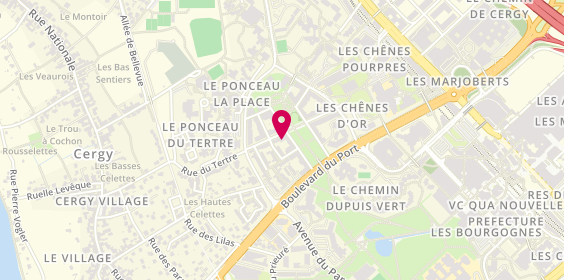 Plan de Damien Petit Taxi Pontoise, Rue du Moutier, 95000 Cergy