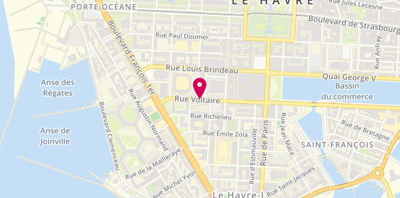 Plan de Océane Taxis le Havre, 44 Rue Voltaire, 76600 Le Havre