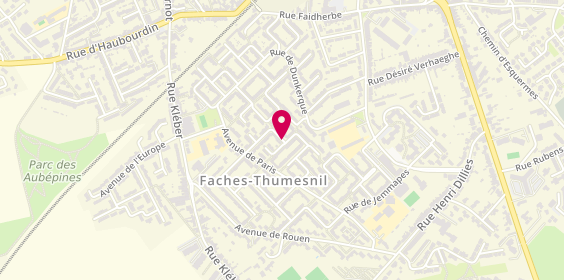 Plan de Taxi Anny, 44 Rue Fontenoy, 59155 Faches-Thumesnil